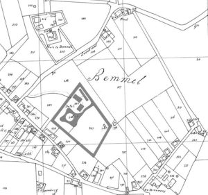 Kadastrale kaart omgeving kasteel De Pollenbeering